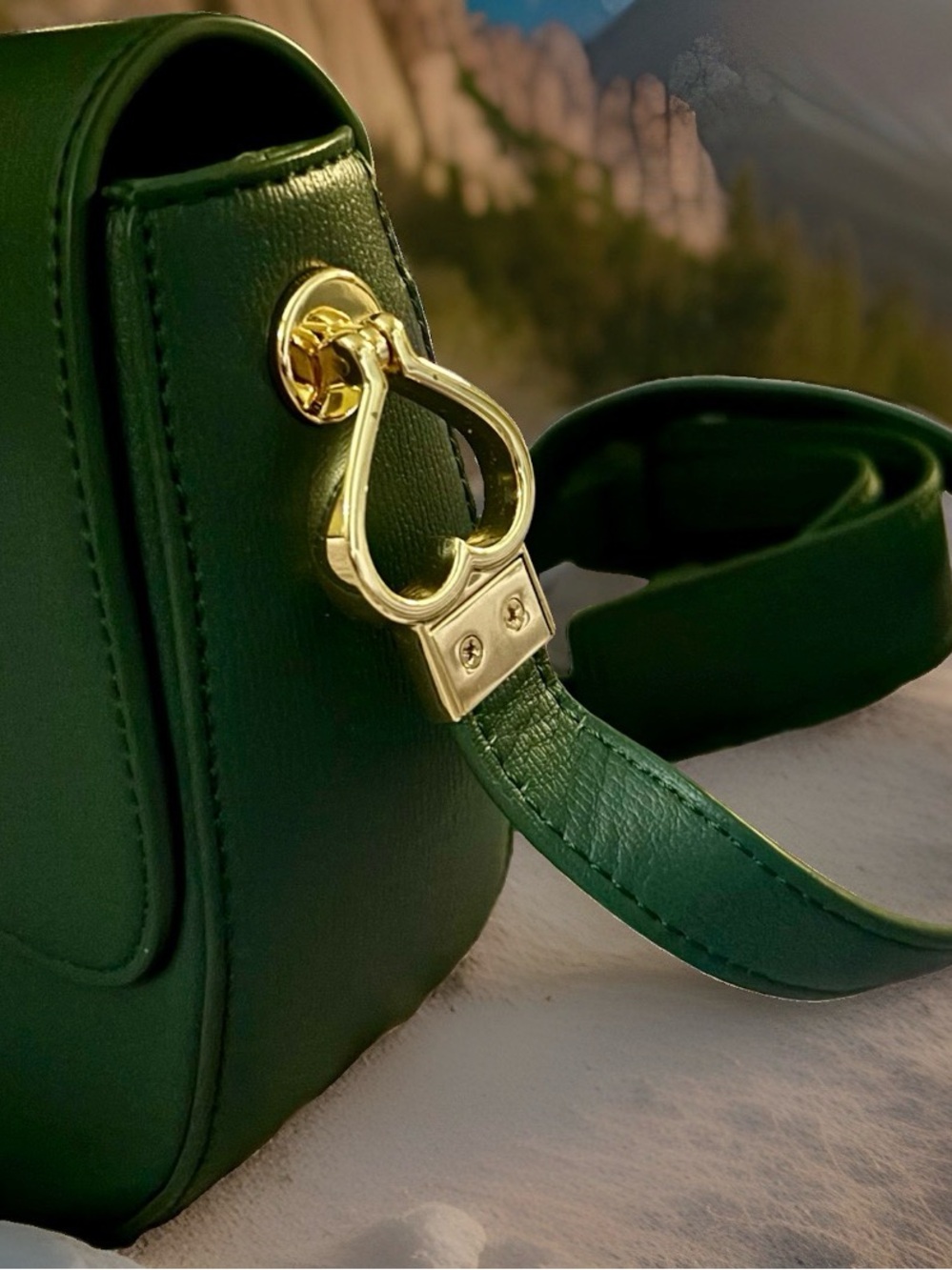 Love Moschino Fancy Heart Emerald Green Crossbody Bag - Picture 7 of 9